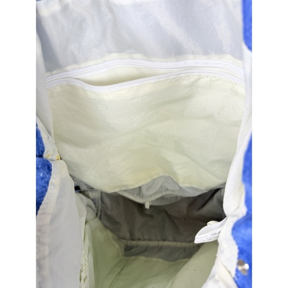 Vintage Baby Guess Denim Gingham Backpack Purse Y2K Rare Logo Bag Blue - Picture 8 of 16